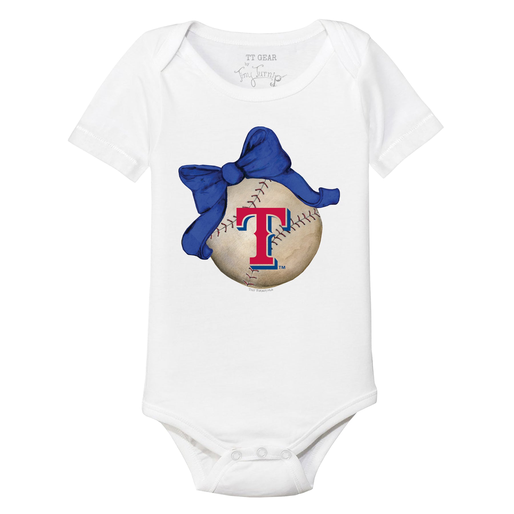 Texas Rangers Baseball Bow Short Sleeve Snapper