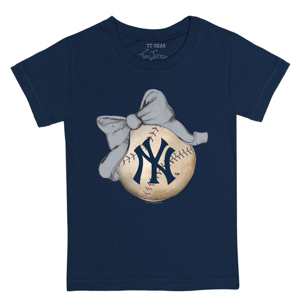 New York Yankees Tiny Turnip Infant Baseball Tie T-Shirt - White