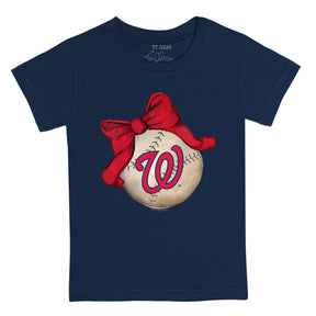 Washington Nationals Baseball Bow Tee Shirt