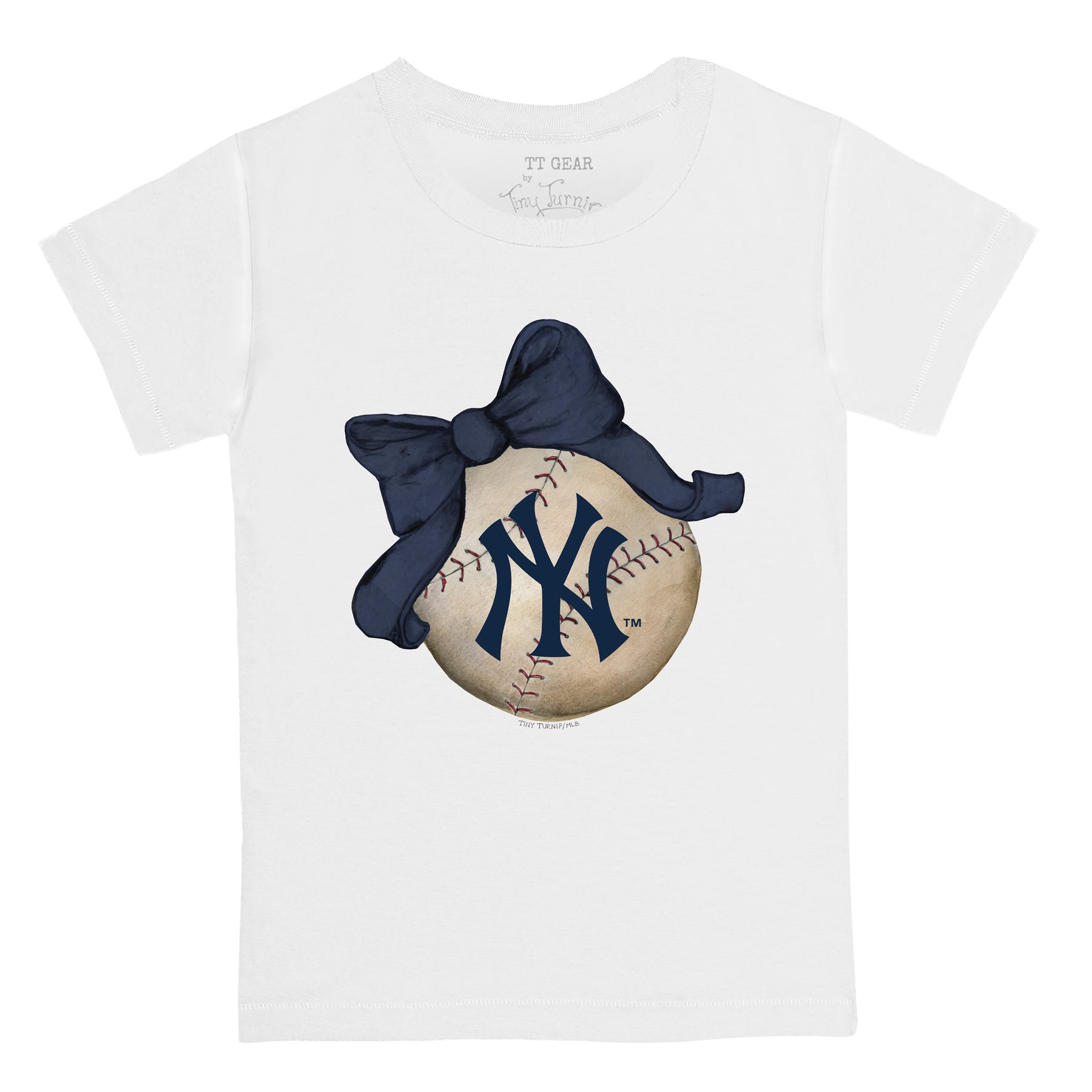 Youth Tiny Turnip Navy Milwaukee Brewers Baseball Bow T-Shirt Size: Extra Large