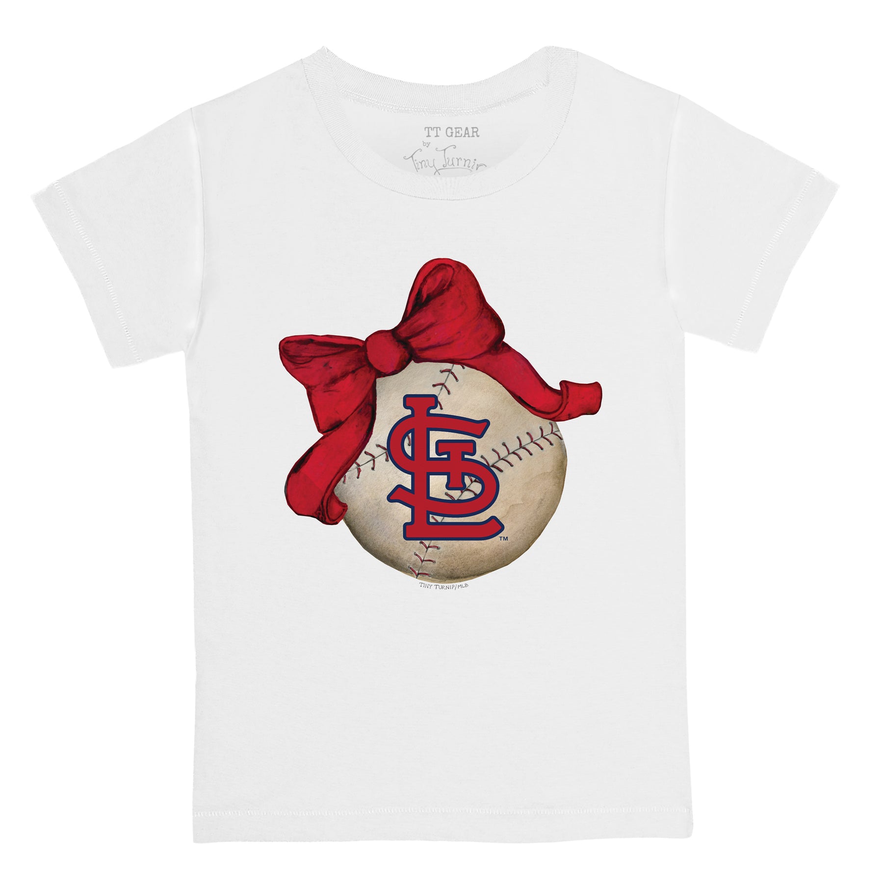 St. Louis Cardinals Tiny Turnip Girls Toddler Triple Scoop Fringe T-Shirt -  White