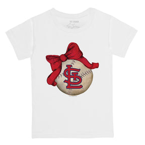 St. Louis Cardinals Baseball Bow Tee Shirt Women's XL / White