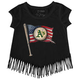 Oakland Athletics Baseball Flag Fringe Tee