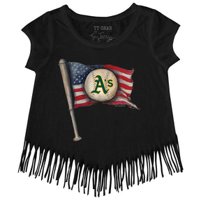 Oakland Athletics Baseball Flag Fringe Tee