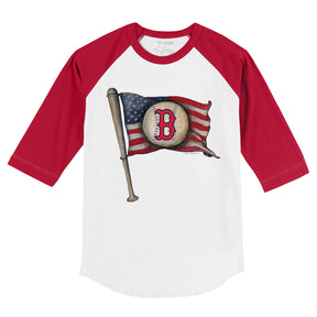 Boston Red Sox Baseball Flag 3/4 Red Sleeve Raglan