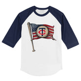 Minnesota Twins Baseball Flag 3/4 Navy Blue Sleeve Raglan