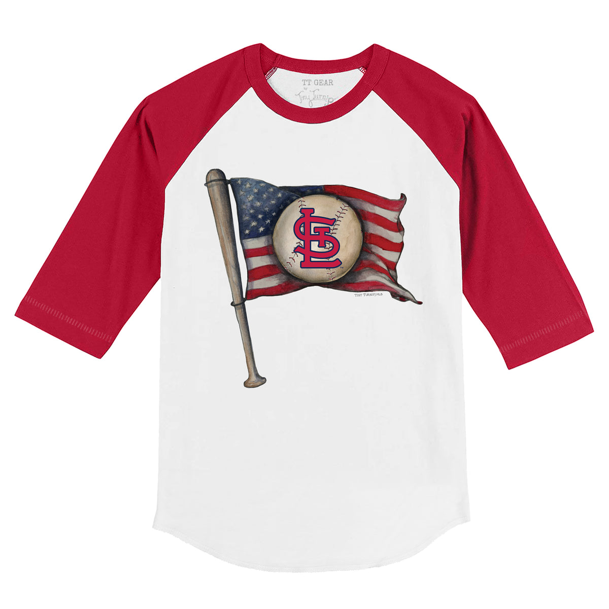 St. Louis Cardinals Baseball Flag 3/4 Red Sleeve Raglan