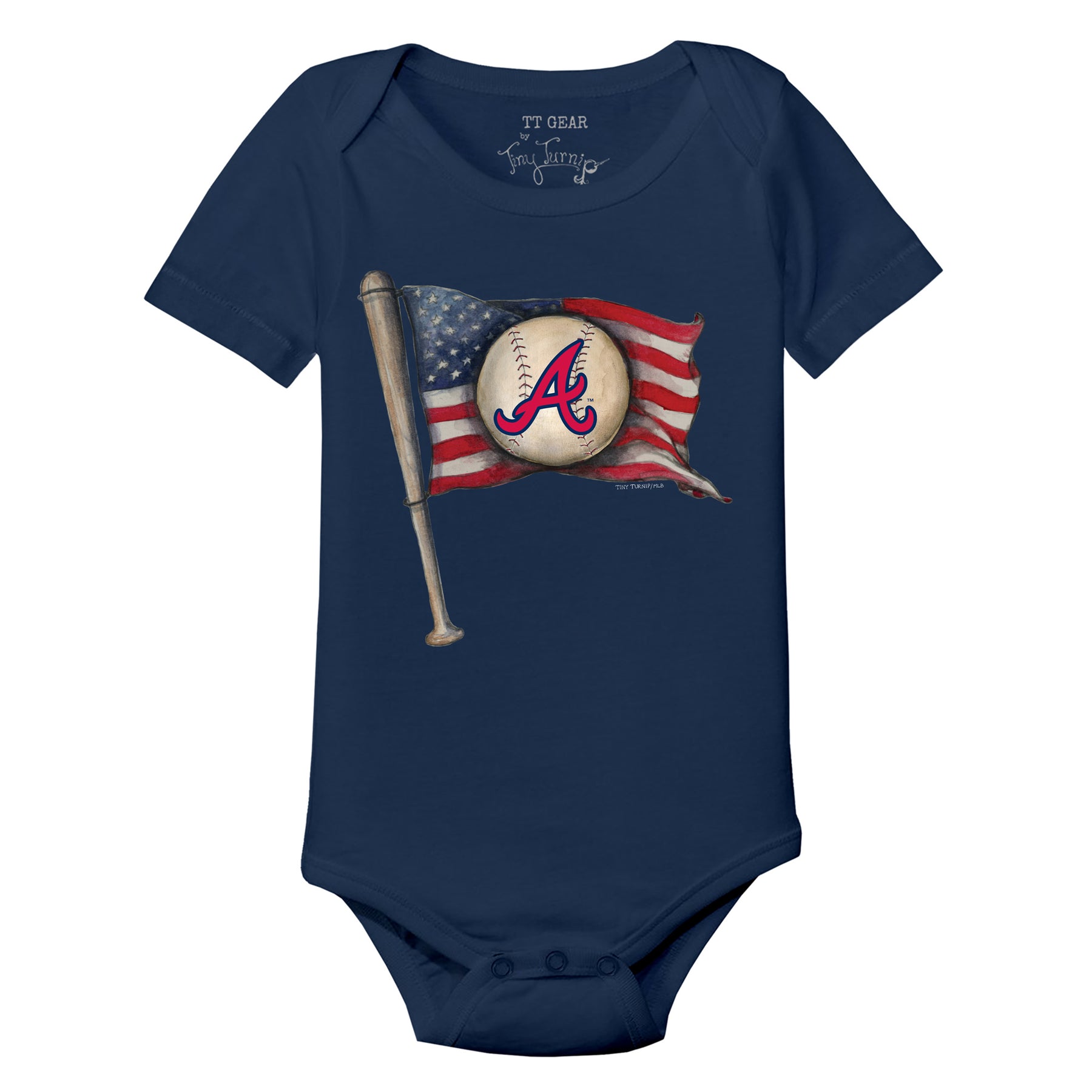 Atlanta Braves Baseball Flag Short Sleeve Snapper