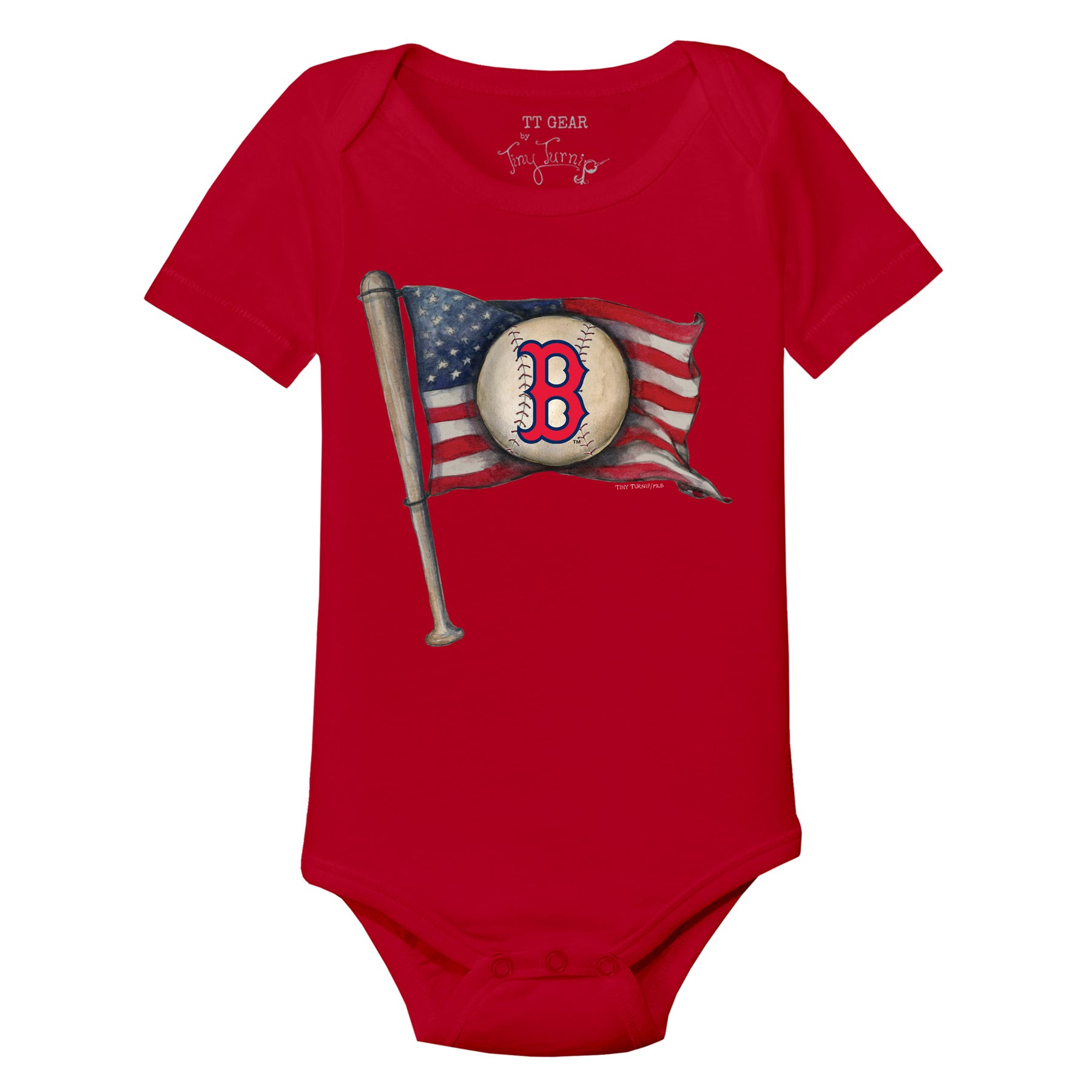 Boston Red Sox Baseball Flag Short Sleeve Snapper