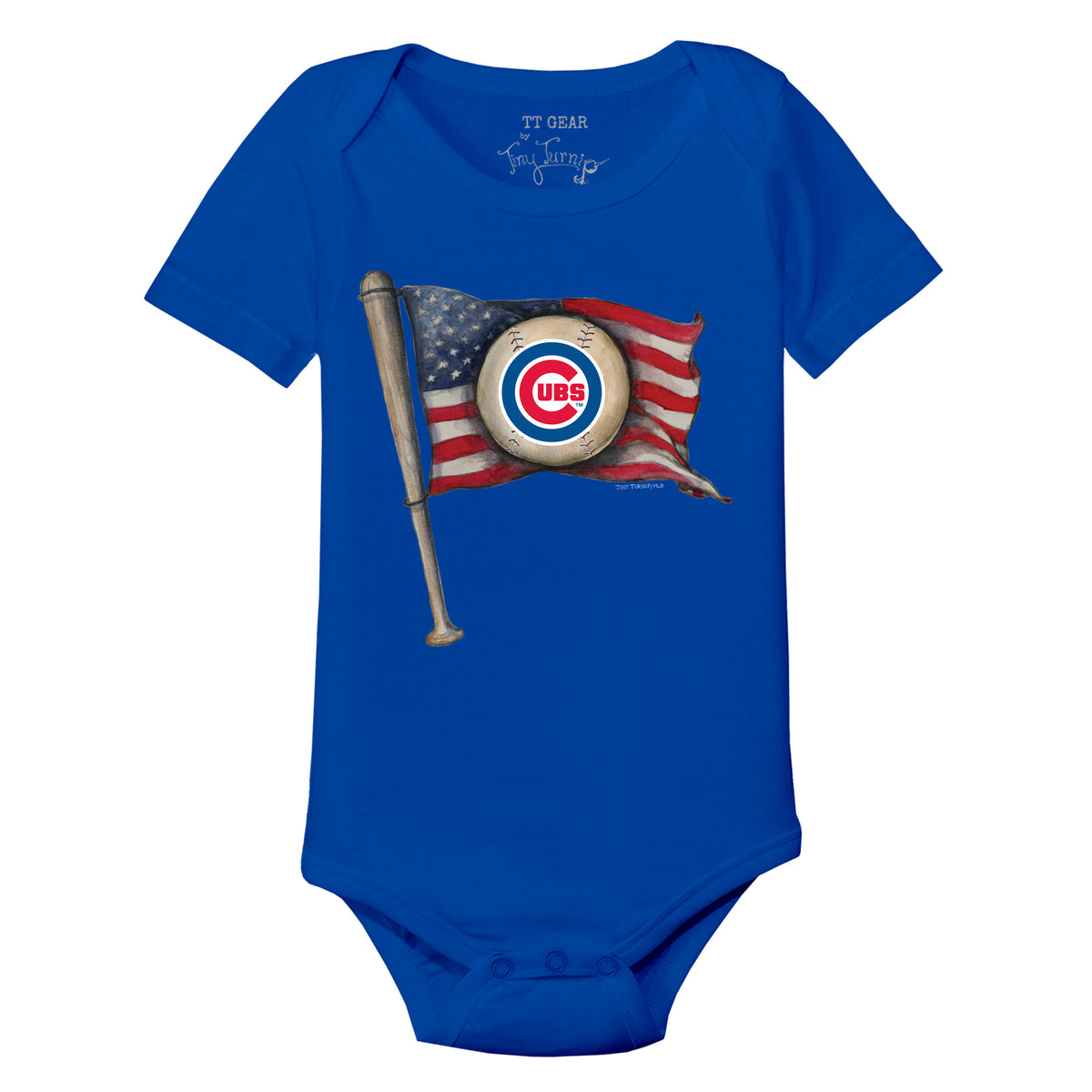 Chicago Cubs Baseball Flag Short Sleeve Snapper