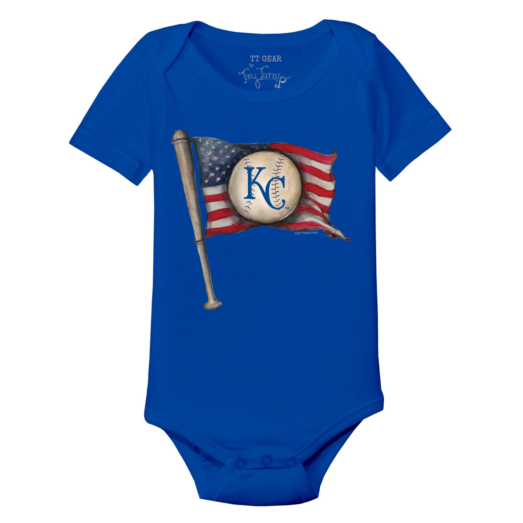 Los Angeles Dodgers Tiny Turnip Toddler Baseball Flag Shirt