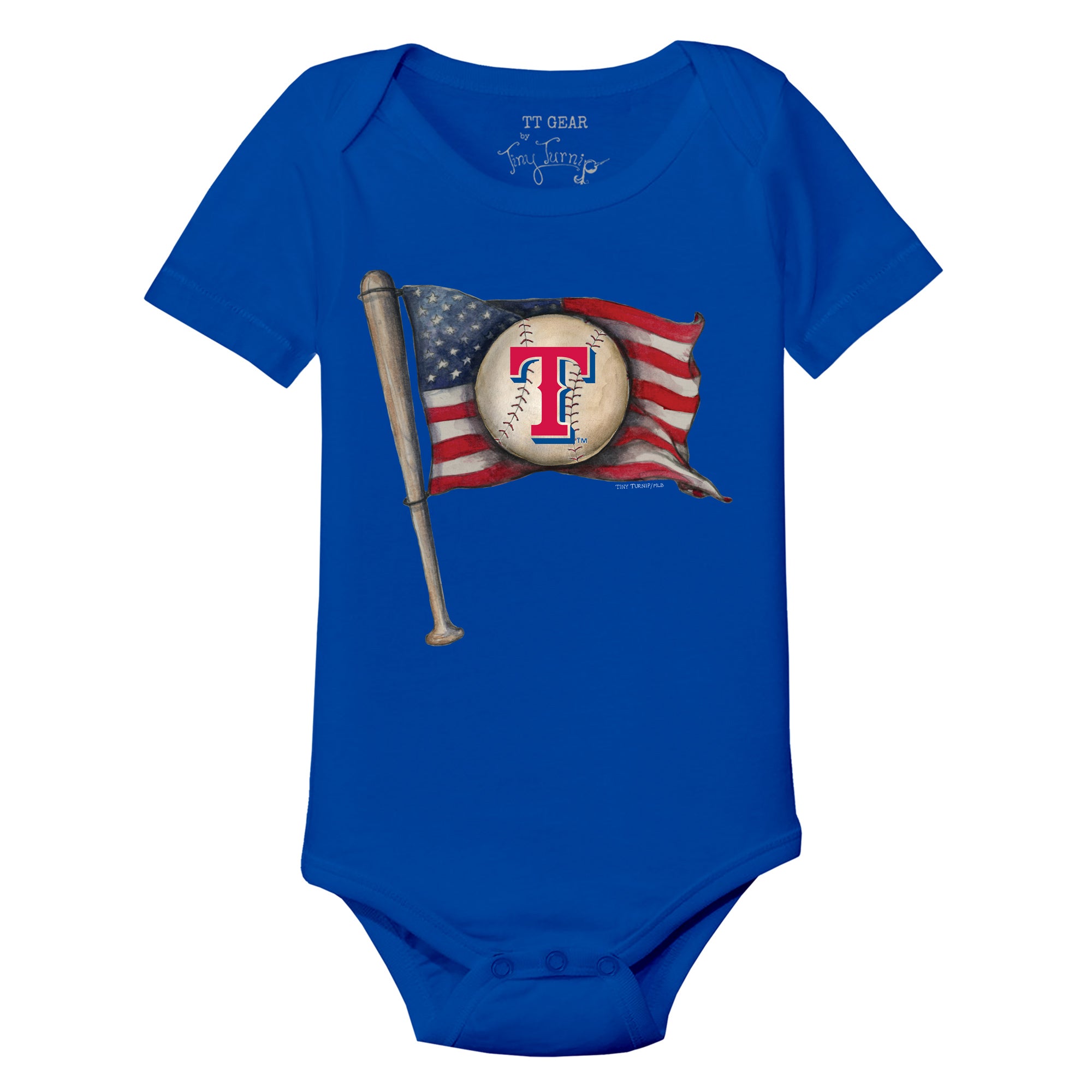 Lids Texas Rangers Tiny Turnip Infant Baseball Flag Raglan 3/4 Sleeve T- Shirt - White/Black