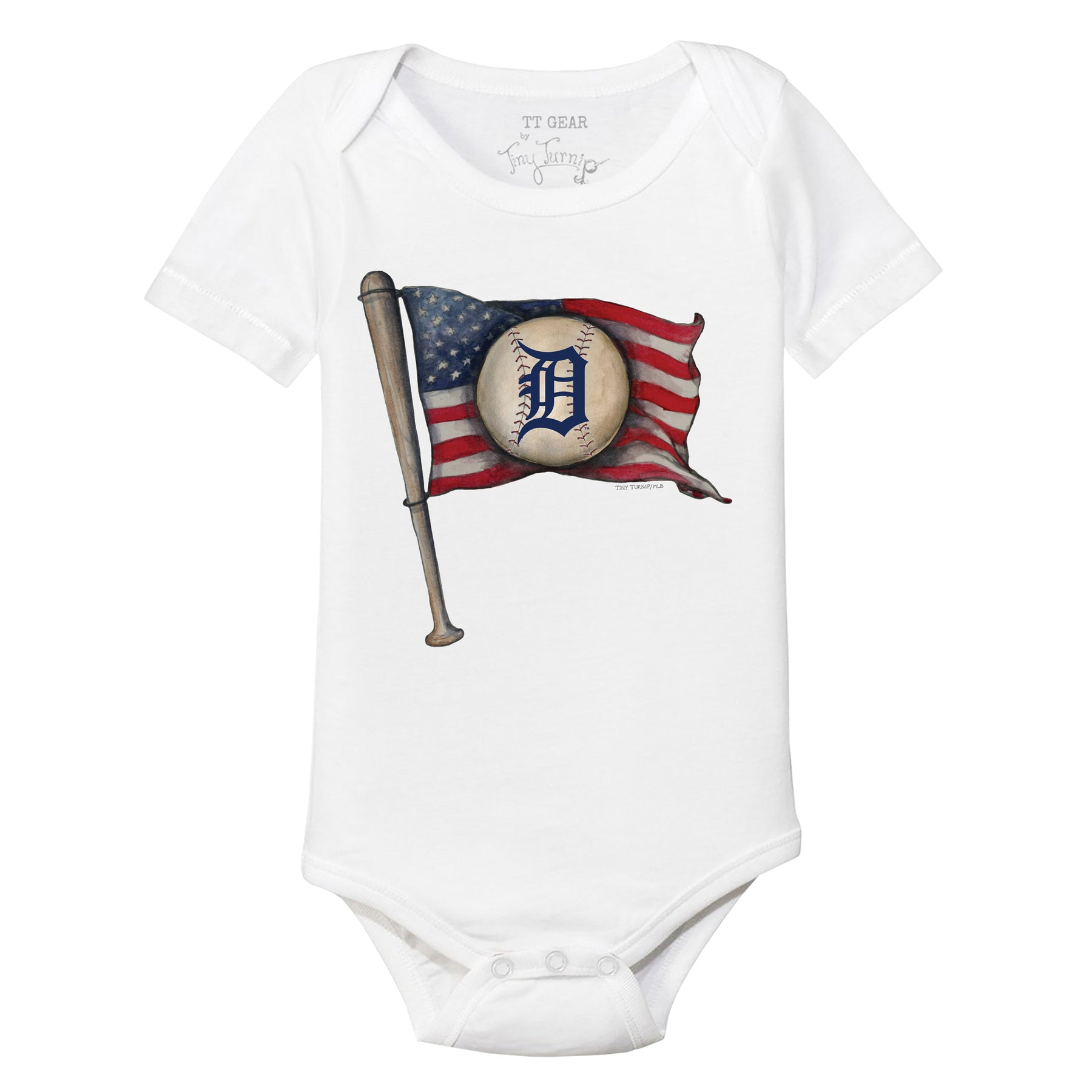 Detroit Tigers Baseball Flag Short Sleeve Snapper