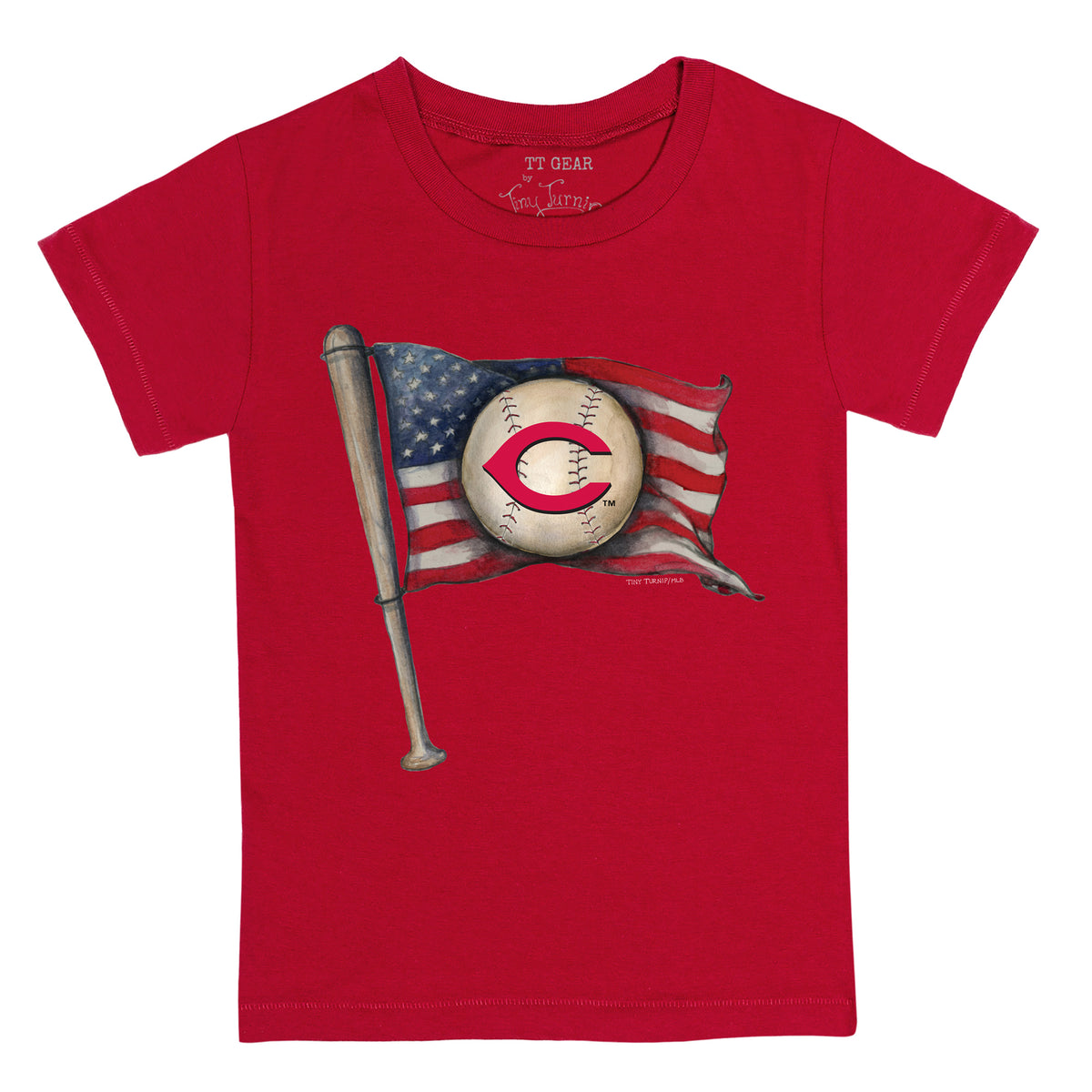 Cincinnati Reds Baseball Flag Tee Shirt