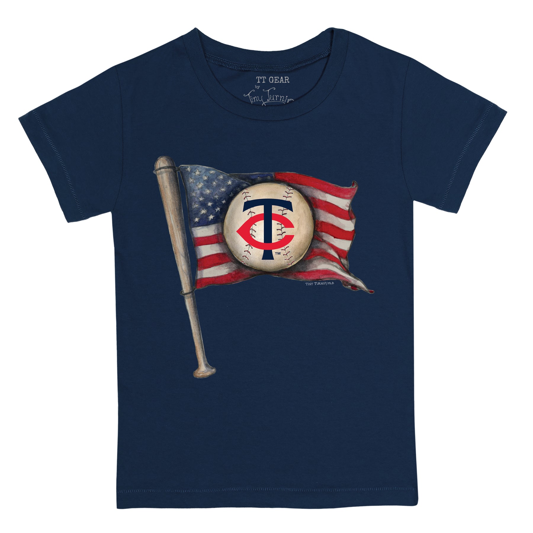 Minnesota Twins Baseball Flag Tee Shirt 3T / Navy Blue