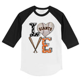 San Francisco Giants Baseball LOVE 3/4 Black Sleeve Raglan