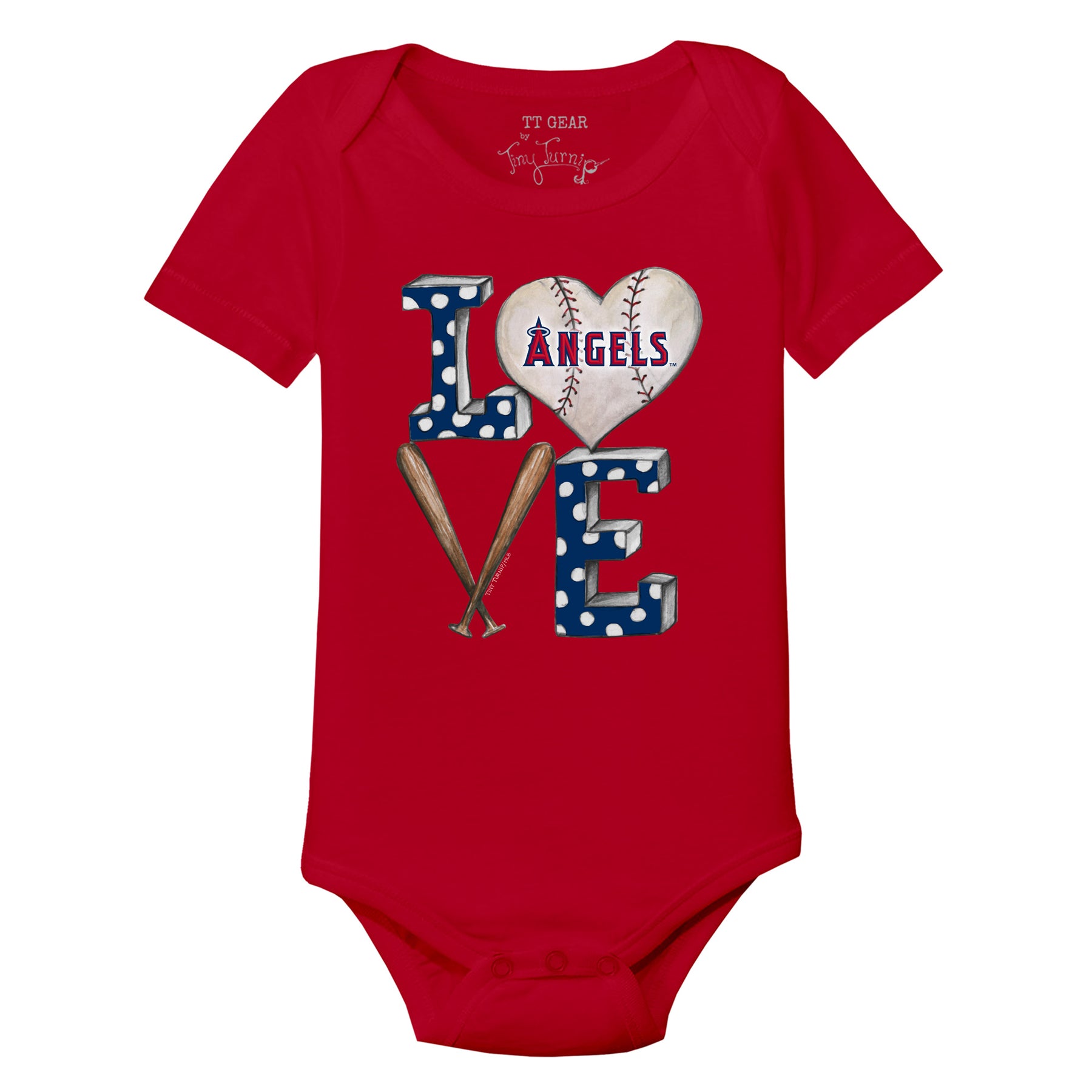 Los Angeles Angels Baseball LOVE Short Sleeve Snapper