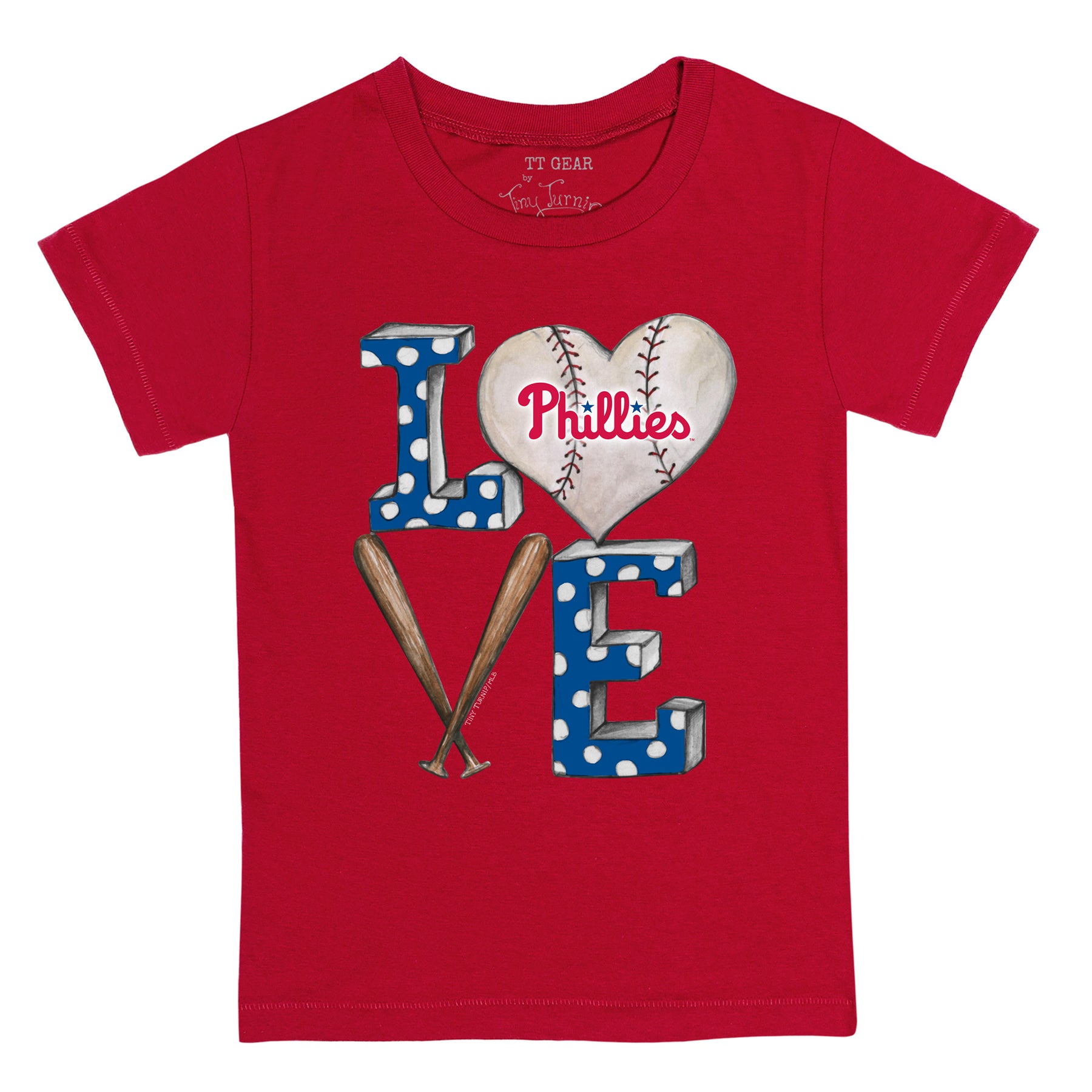 Philadelphia Phillies Baseball Love Tee Shirt Youth XL (12-14) / Red