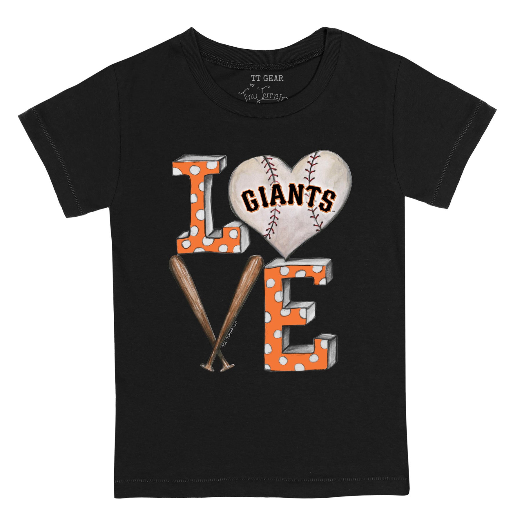 San Francisco Giants Baseball Love Tee Shirt 5T / Black