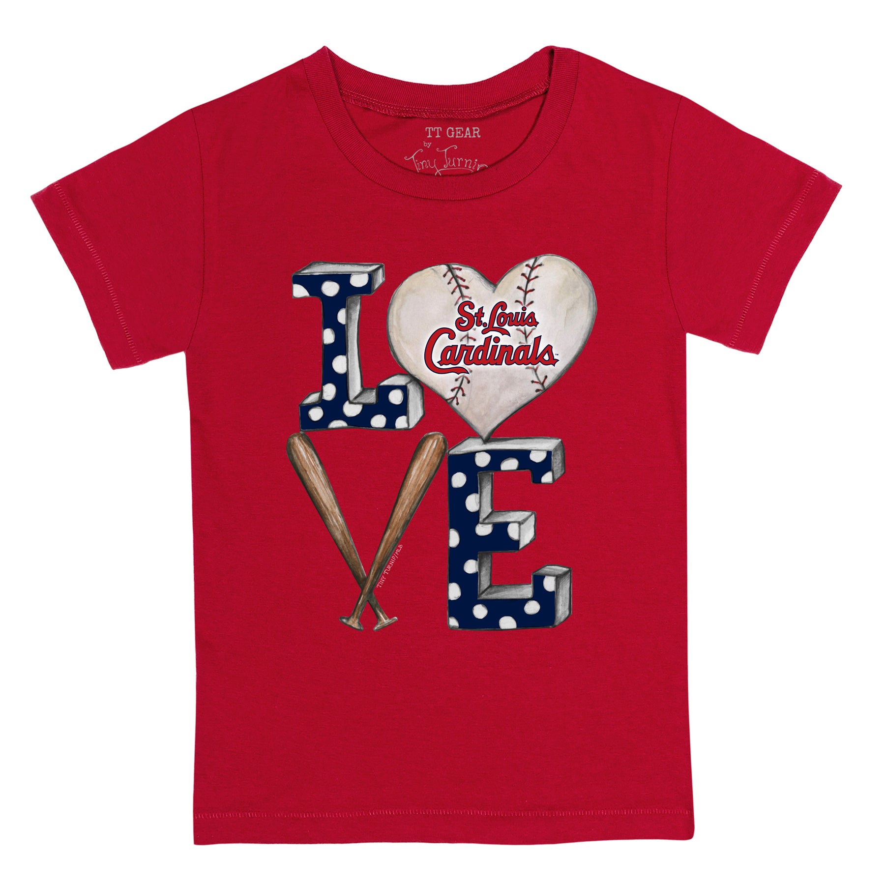Women's Tiny Turnip White/Red St. Louis Cardinals Baseball Love Raglan 3/4-Sleeve T-Shirt Size: Medium