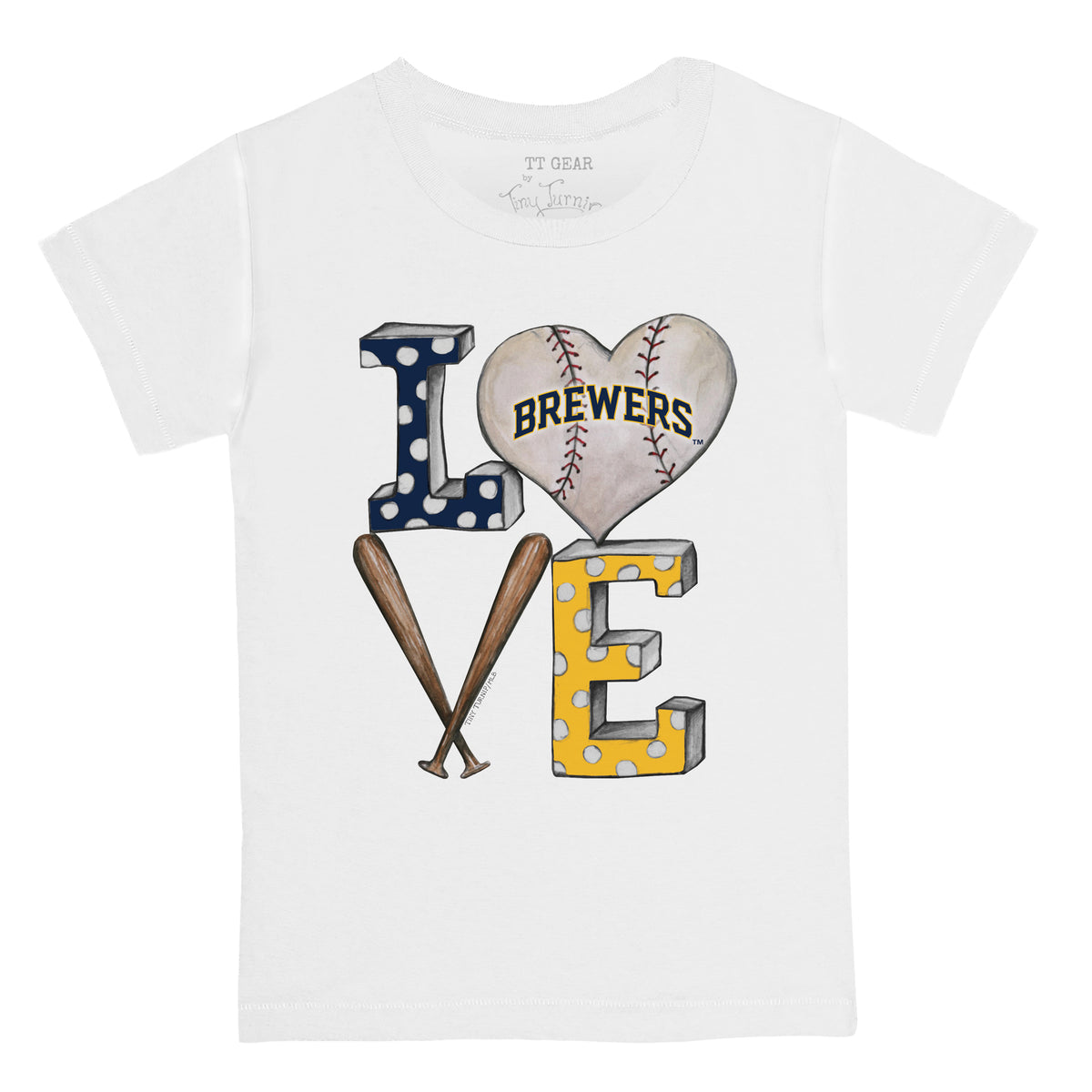 Milwaukee Brewers Baseball LOVE Tee Shirt