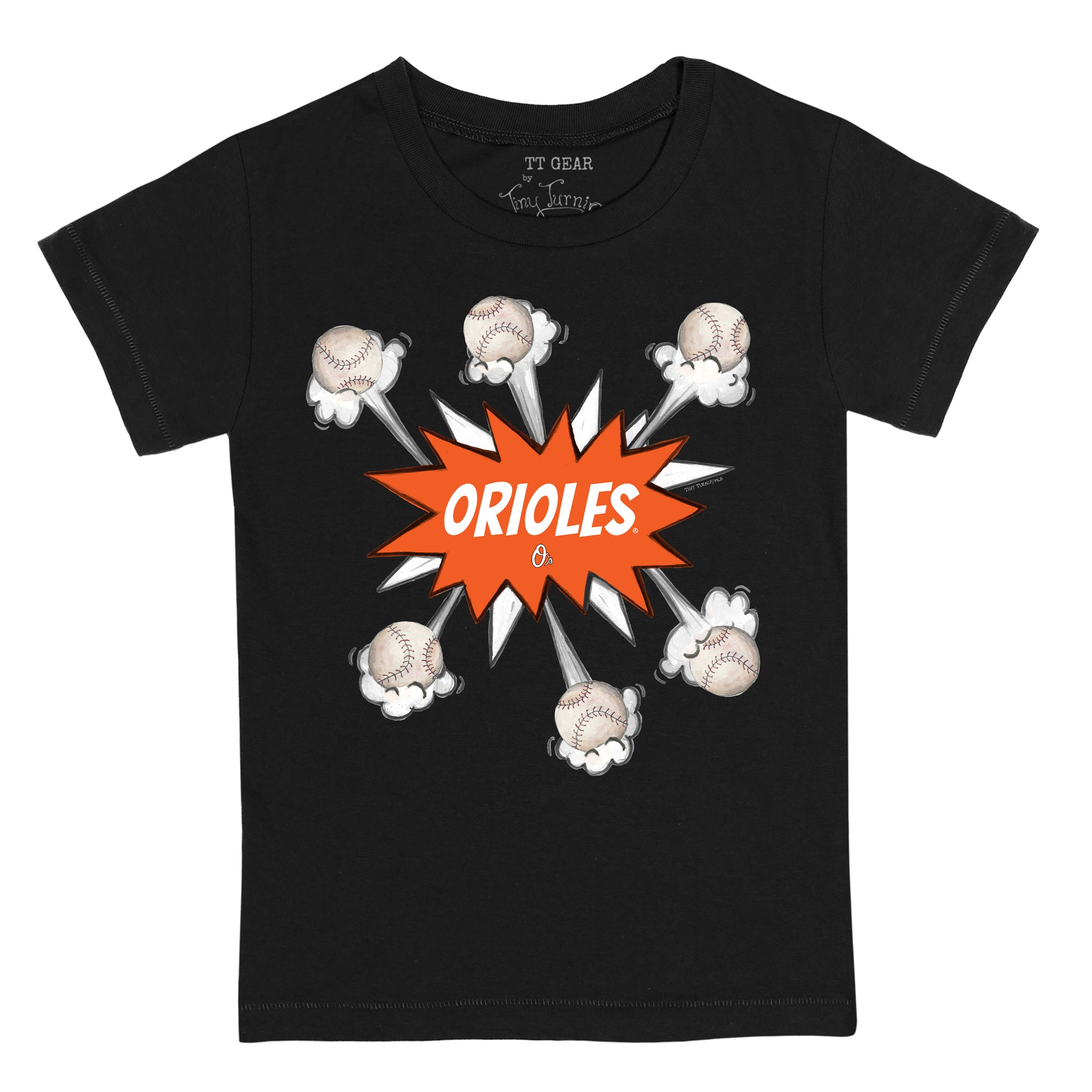 Infant Tiny Turnip White Baltimore Orioles Baseball Pow T-Shirt