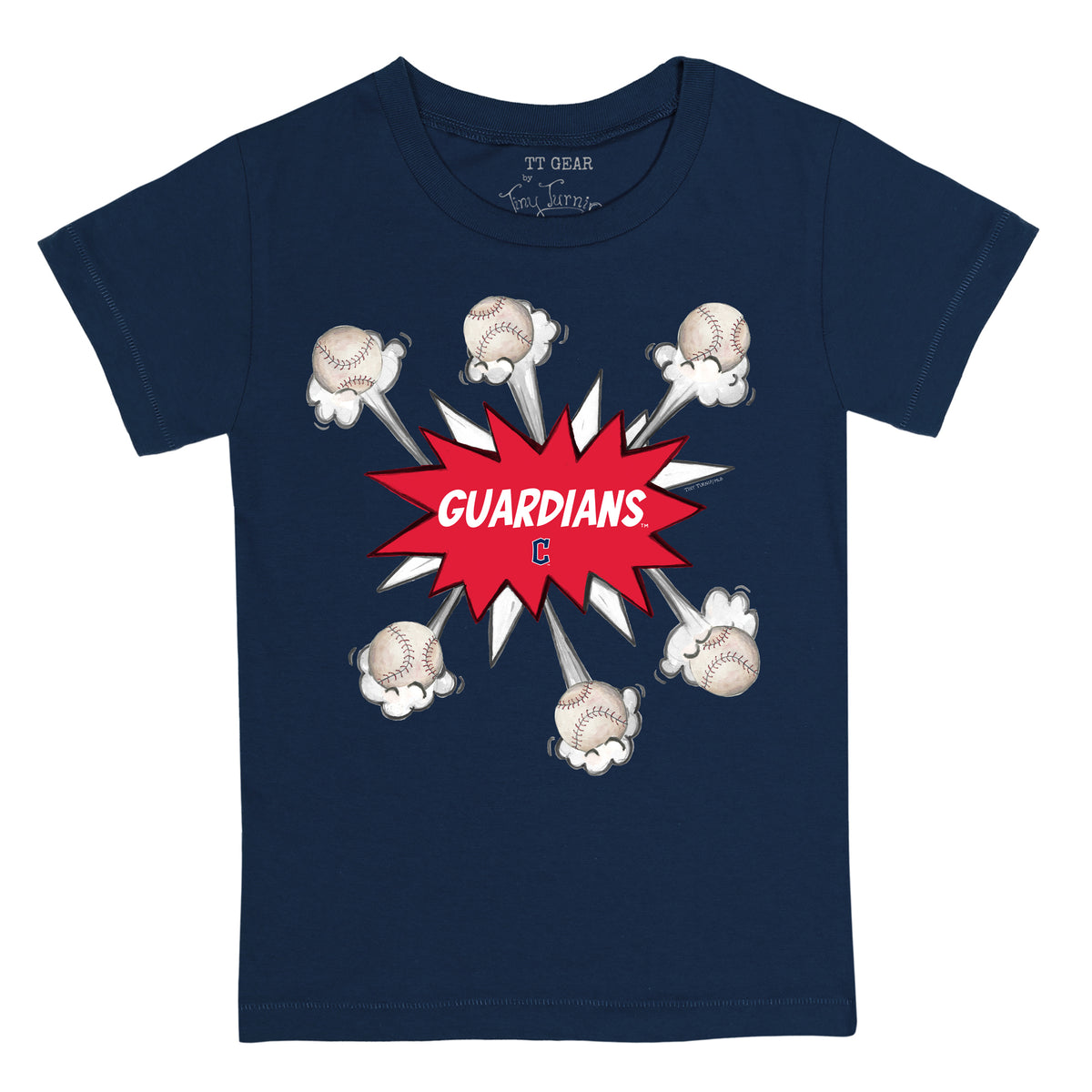 Tiny Turnip Cleveland Guardians Stitched Baseball Tee Shirt Women's Small / Navy Blue