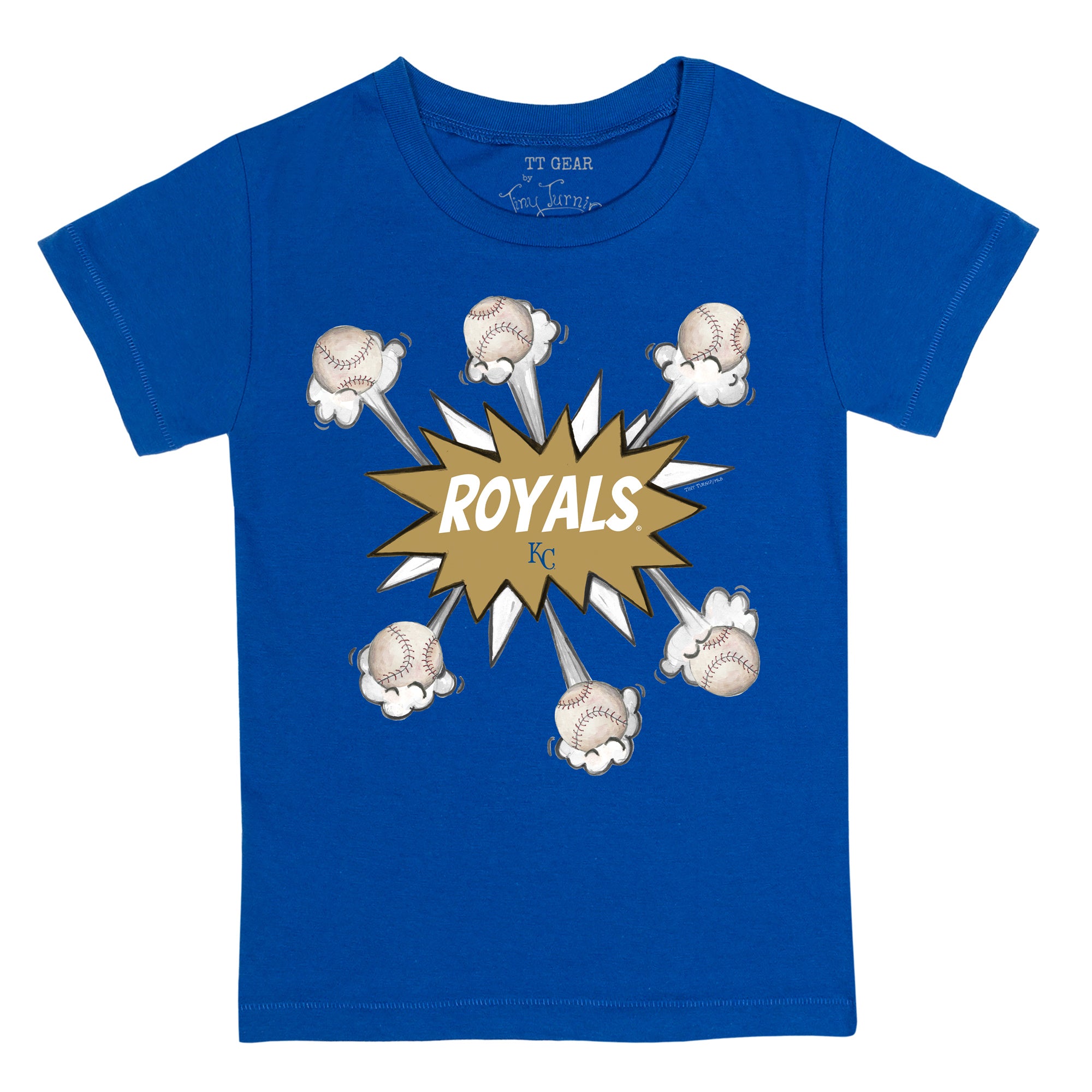 Kansas City Royals Tiny Turnip Girls Toddler Baseball Pow Fringe T