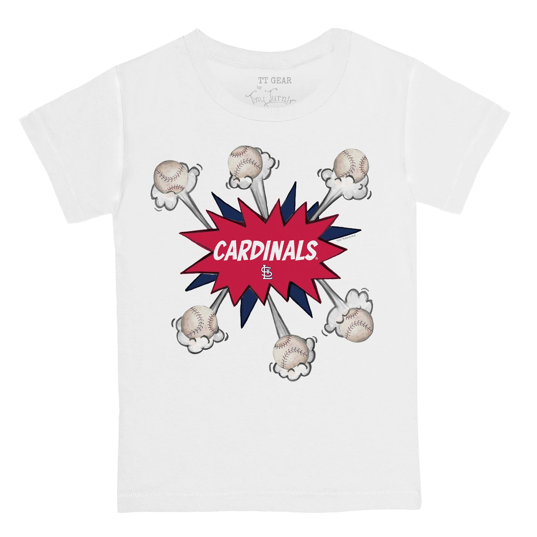 St. Louis Cardinals Baseball Pow Tee Shirt Youth Large (10-12) / White