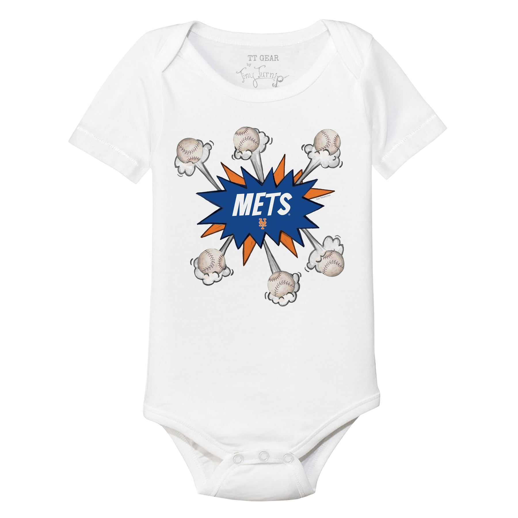New York Mets Baseball Pow Short Sleeve Snapper
