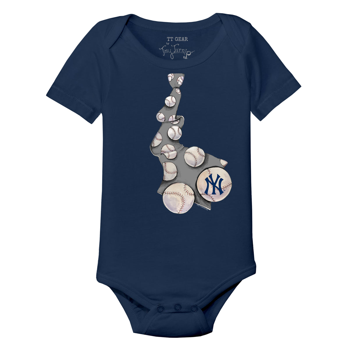 Infant Tiny Turnip White Atlanta Braves Base Stripe Bodysuit