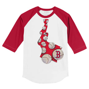 Boston Red Sox Tie 3/4 Red Sleeve Raglan