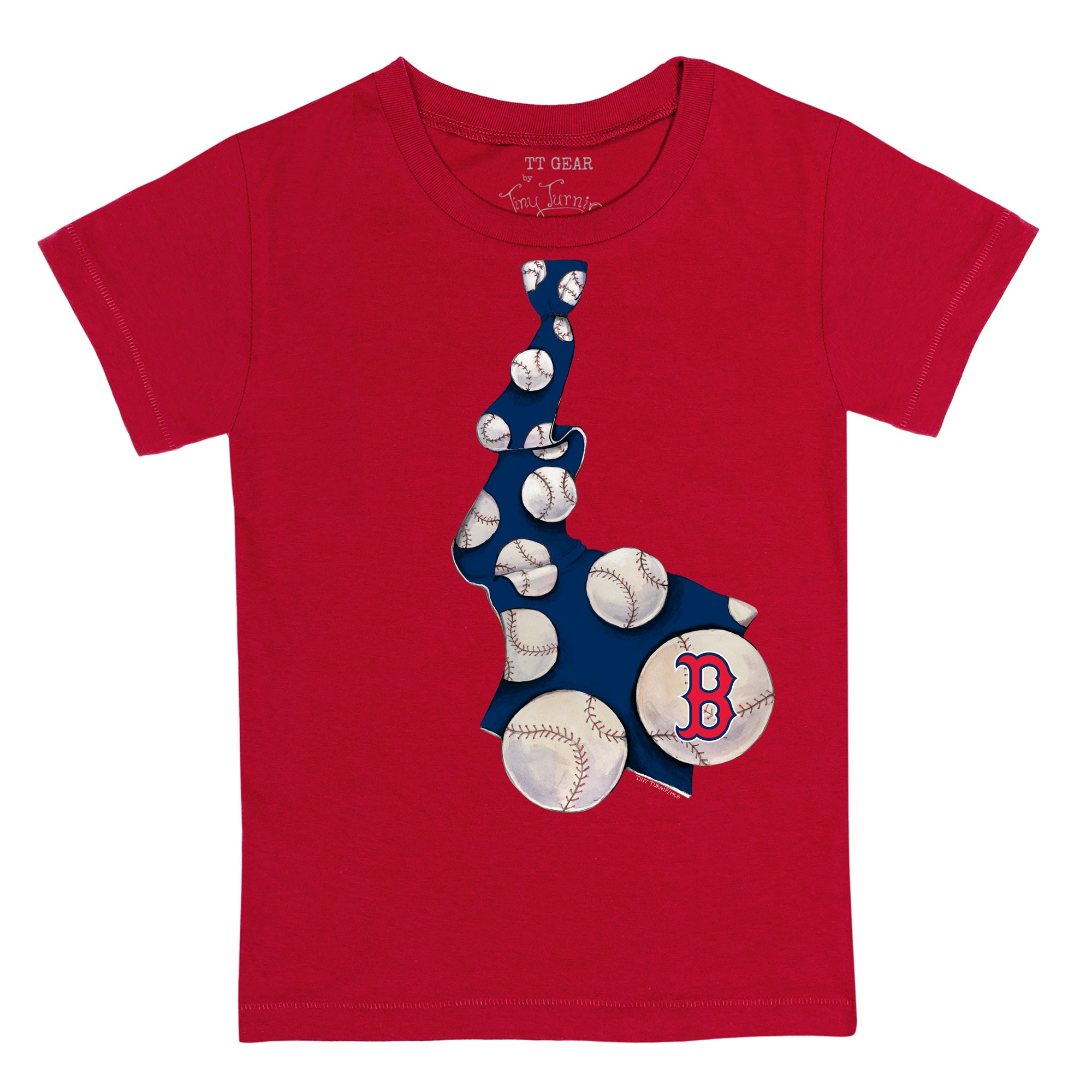 Boston Red Sox Tiny Turnip Infant Baseball Tie T-Shirt - White