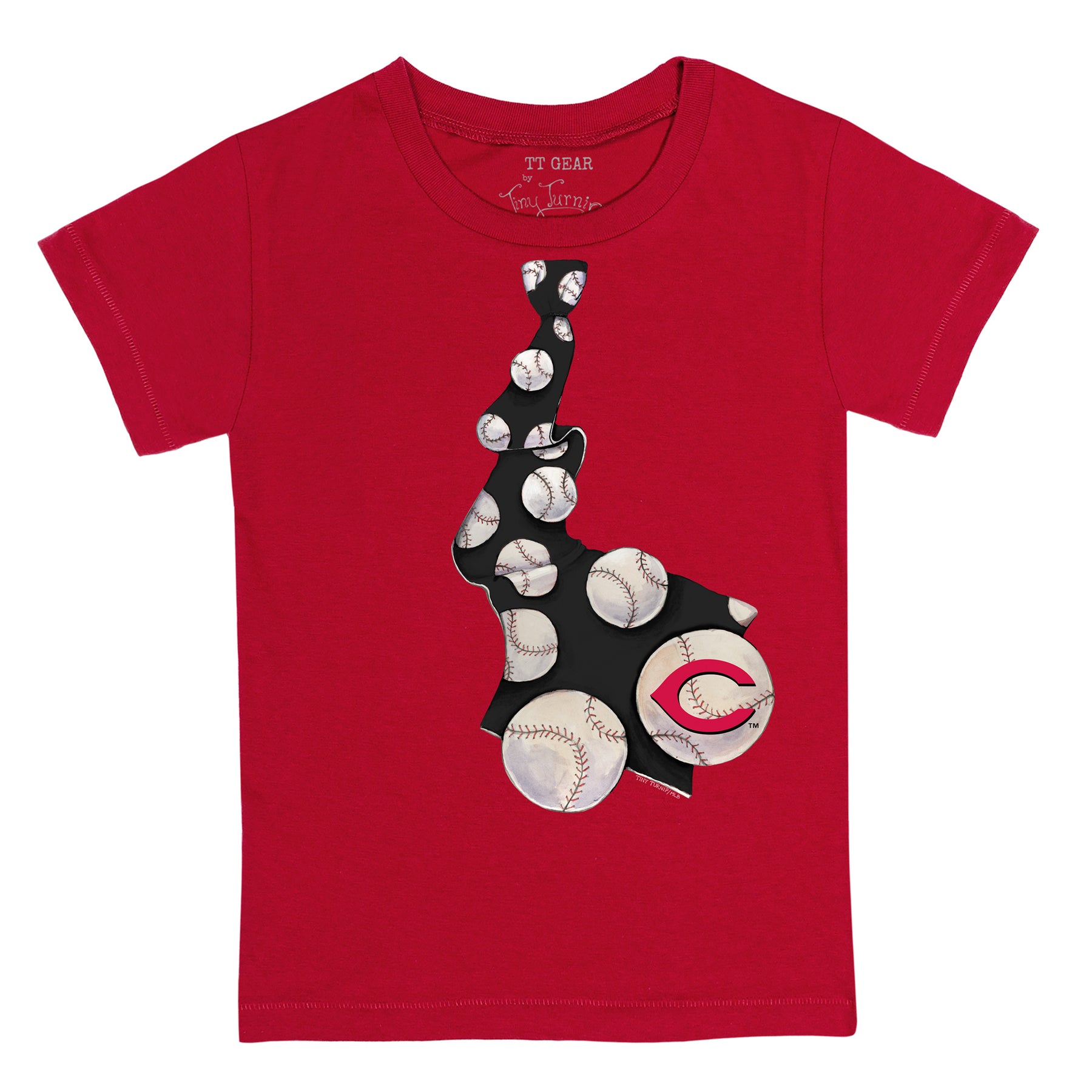 Cincinnati Reds Baseball Tie Tee Shirt