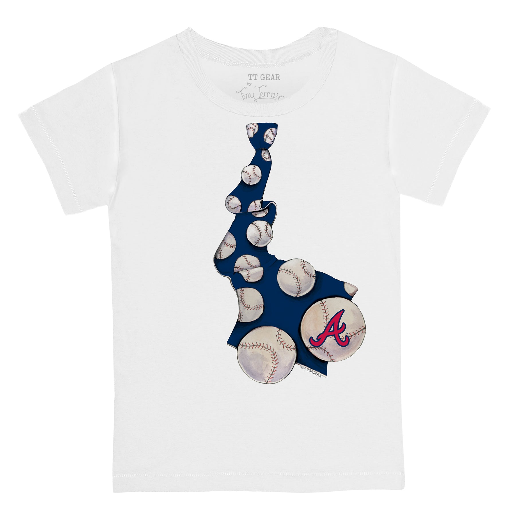 Atlanta Braves Baseball Tie Tee Shirt 18M / Navy Blue