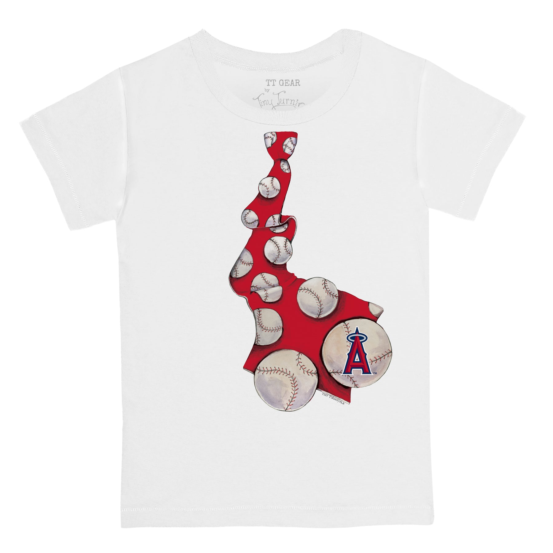 Lids Los Angeles Angels Tiny Turnip Toddler Baseball Tie 3/4-Sleeve Raglan  T-Shirt - White/Red