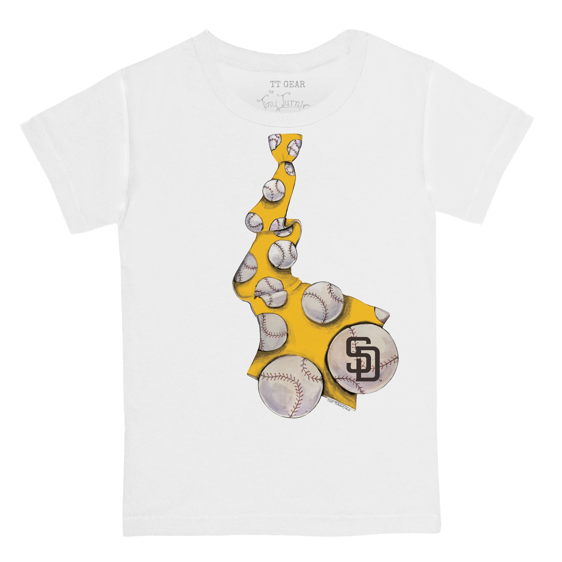 Tiny Turnip San Diego Padres Stega Tee Shirt Women's 2XL / Gold