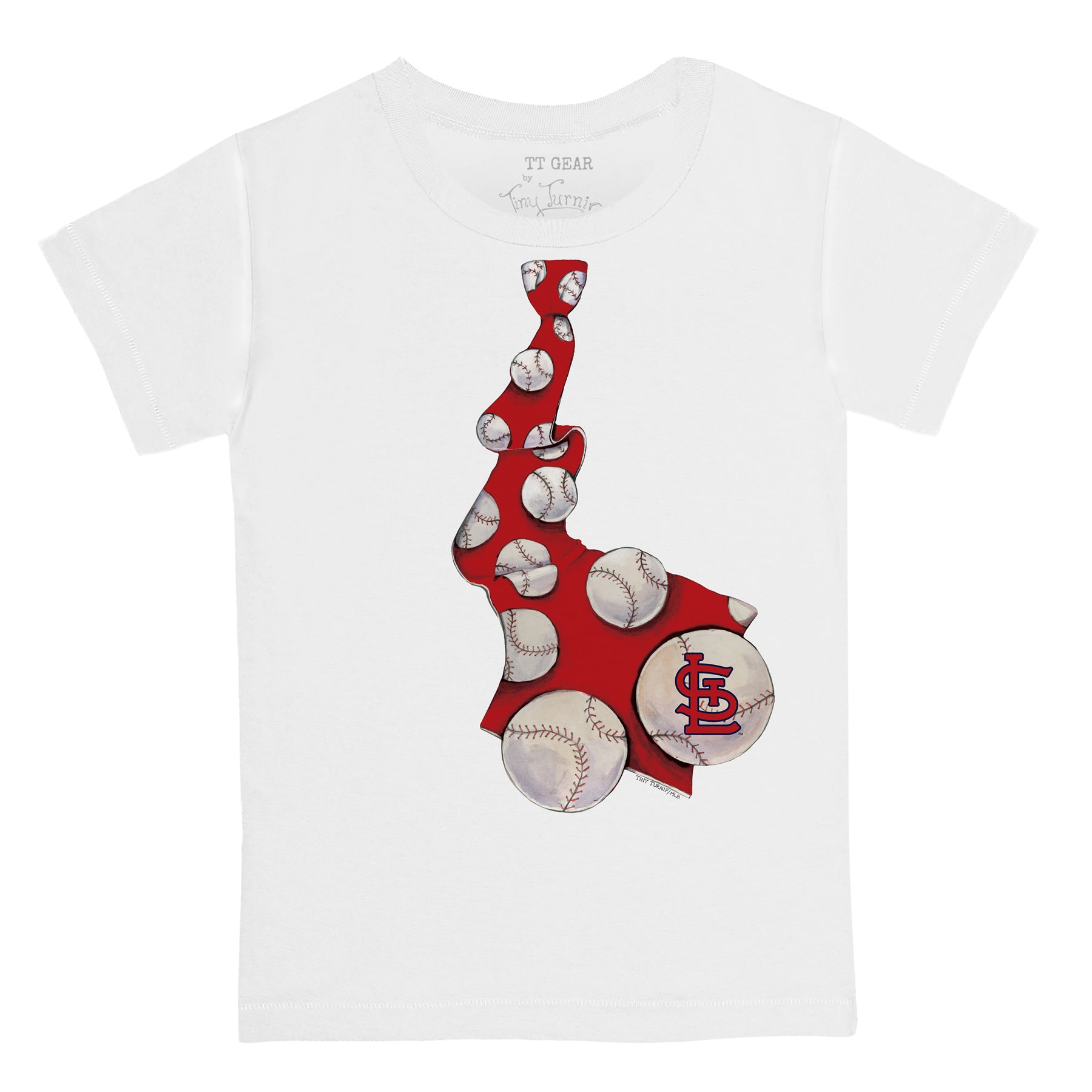 St. Louis Cardinals Baseball Tie Tee Shirt 5T / White