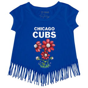 Chicago Cubs Blooming Baseballs Fringe Tee