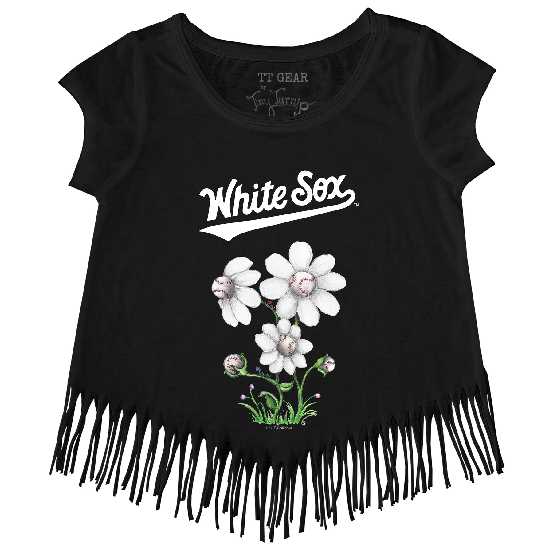 Chicago White Sox Blooming Baseballs Fringe Tee