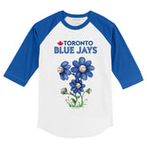 Toronto Blue Jays Blooming Baseballs 3/4 Royal Blue Sleeve Raglan