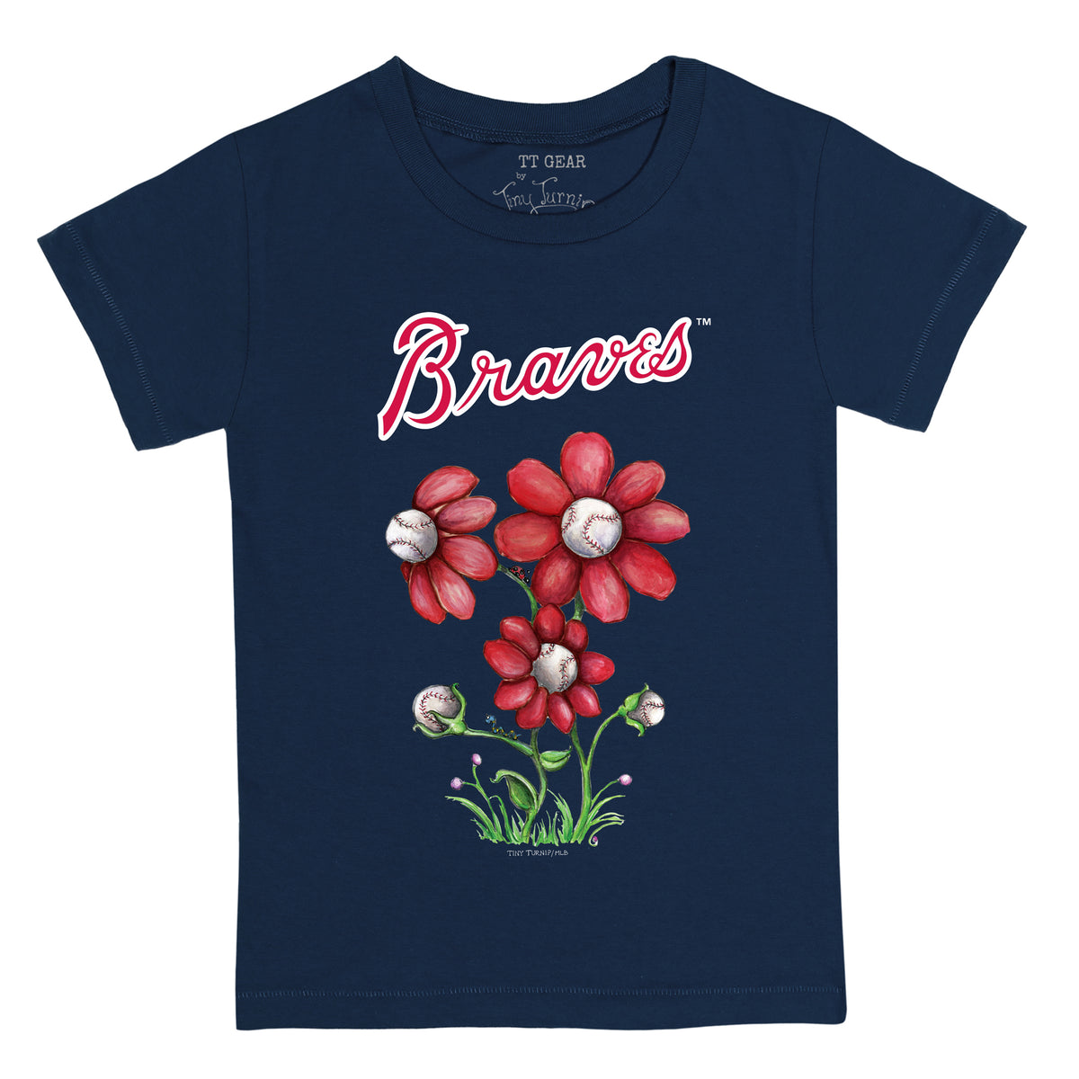 Lids Atlanta Braves Tiny Turnip Girls Youth Baseball Flag Fringe T-Shirt -  Navy