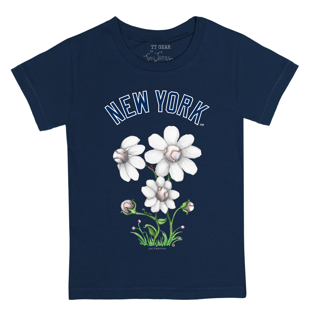 New York Yankees Blooming Baseballs Tee Shirt