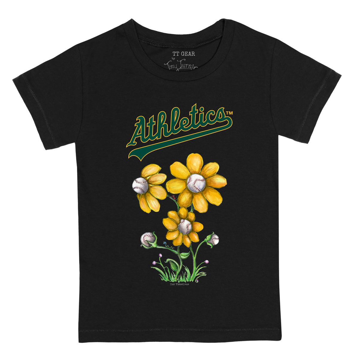 Lids Oakland Athletics Tiny Turnip Women's Blooming Baseballs T-Shirt -  Black