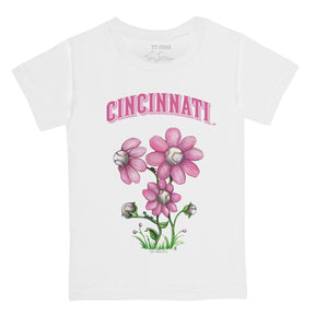 Cincinnati Reds Blooming Baseballs Tee Shirt