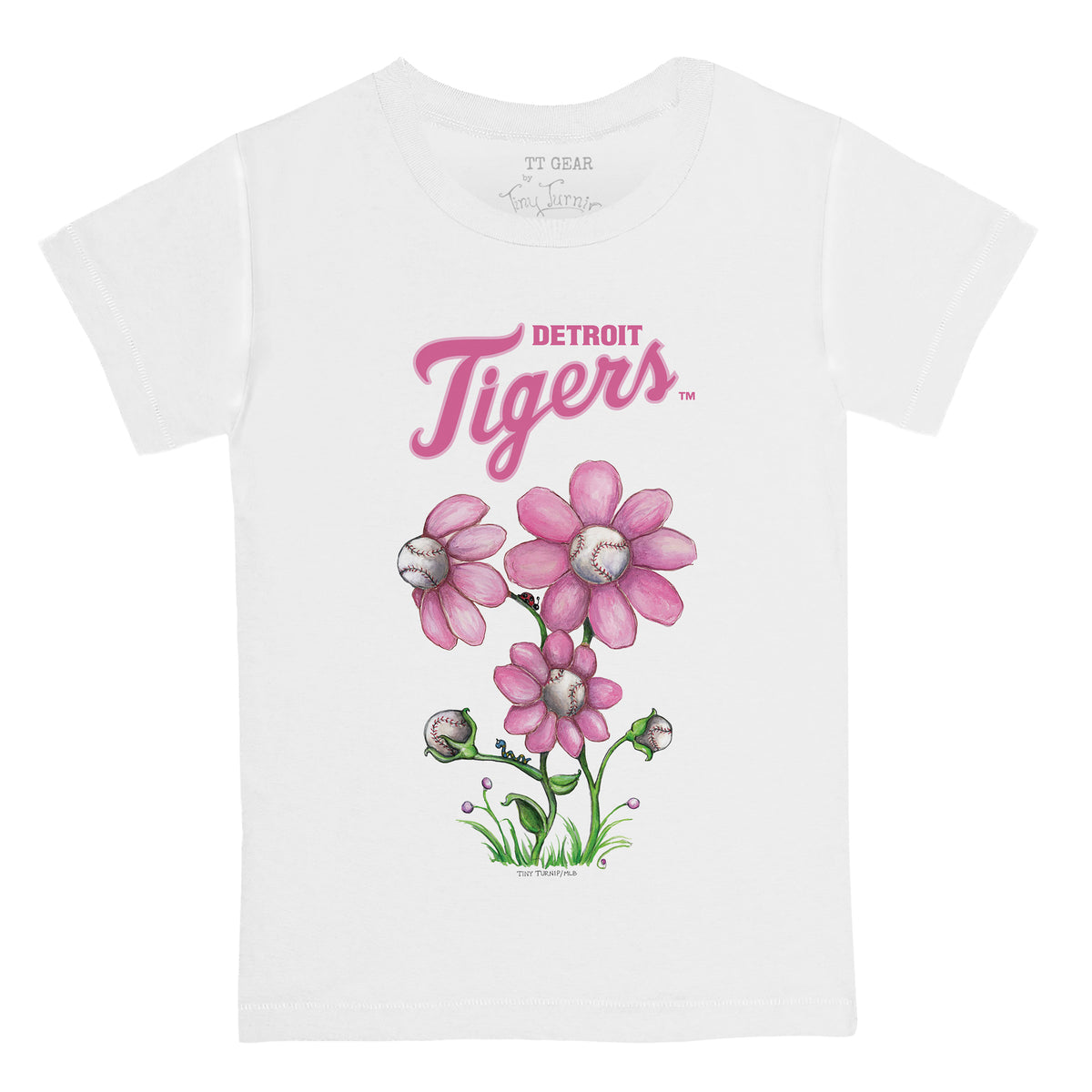 Tiny Turnip Detroit Tigers State Outline Tee Shirt Women's 3XL / White