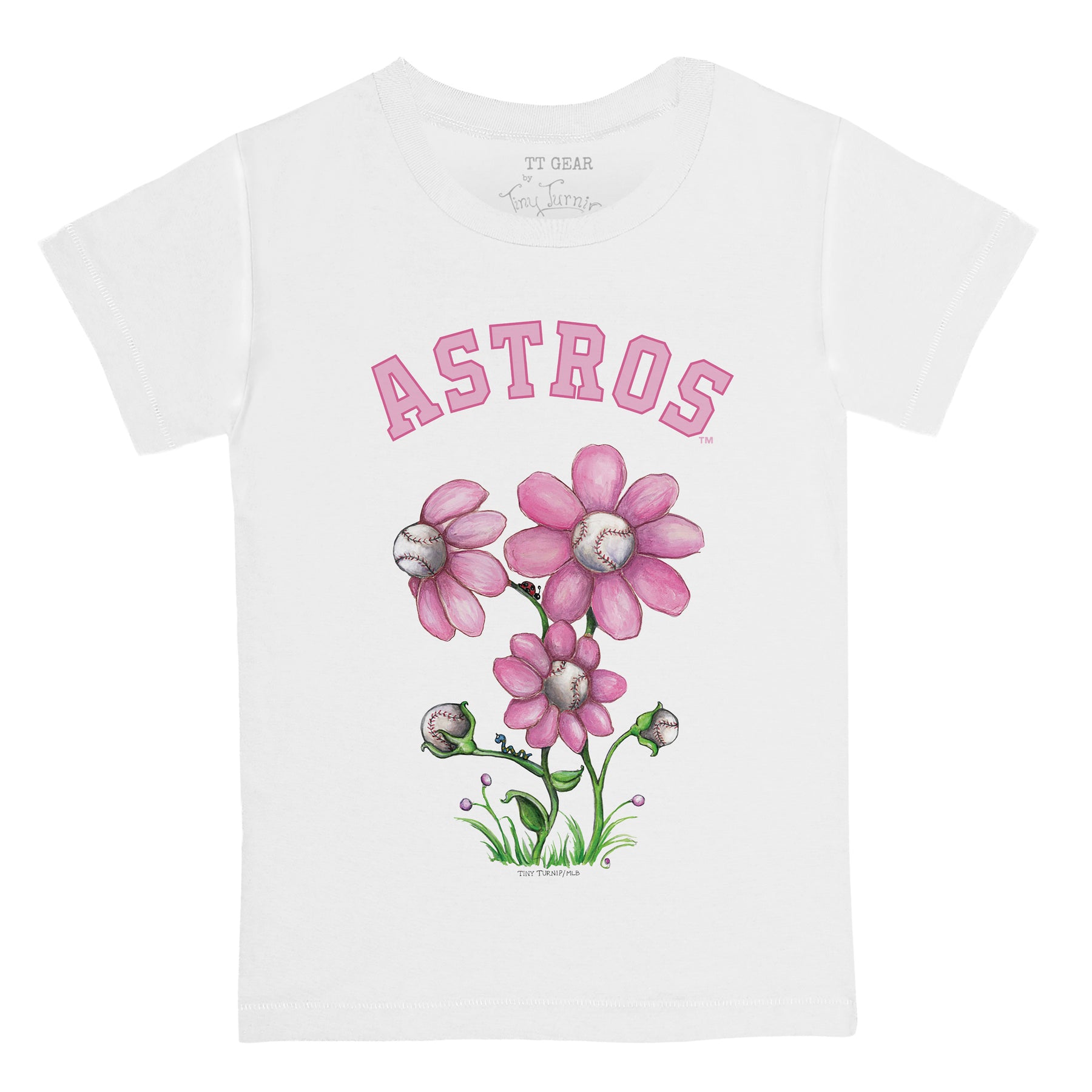 Houston Astros Tiny Turnip Toddler Heart Bat T-Shirt - Navy