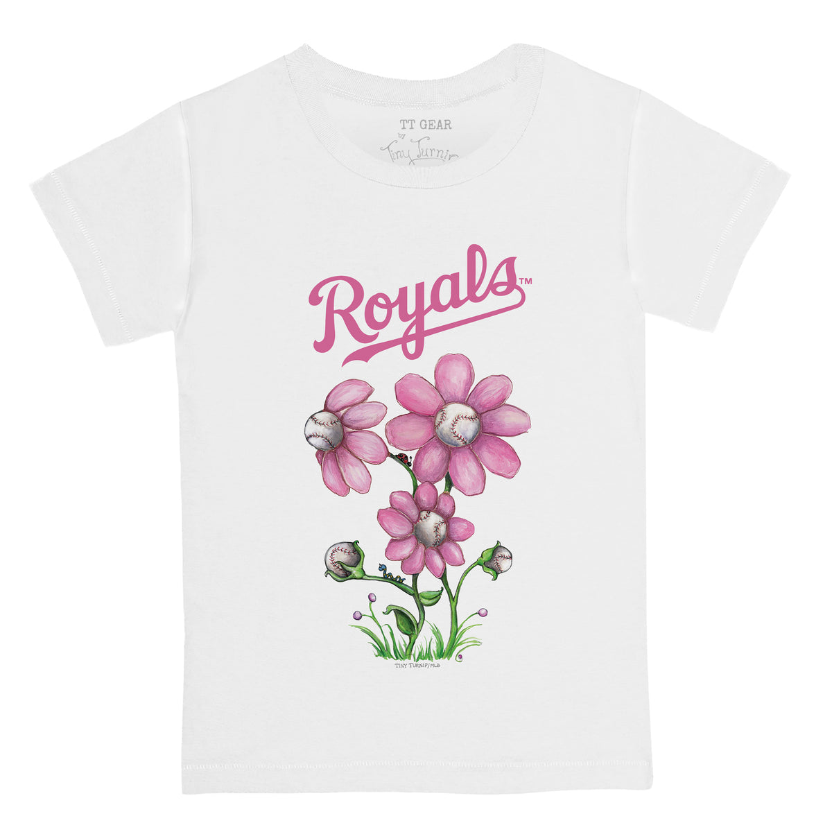 Tiny Turnip Kansas City Royals Baseball Heart Banner Tee Shirt Women's XL / Royal Blue