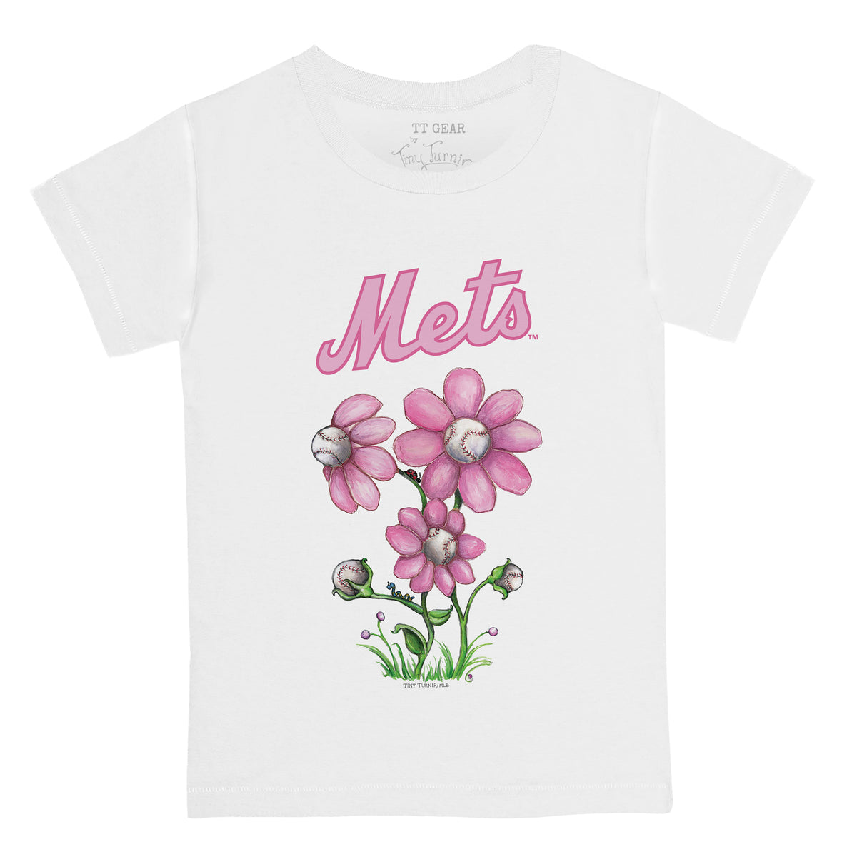 New York Mets Blooming Baseballs Tee Shirt