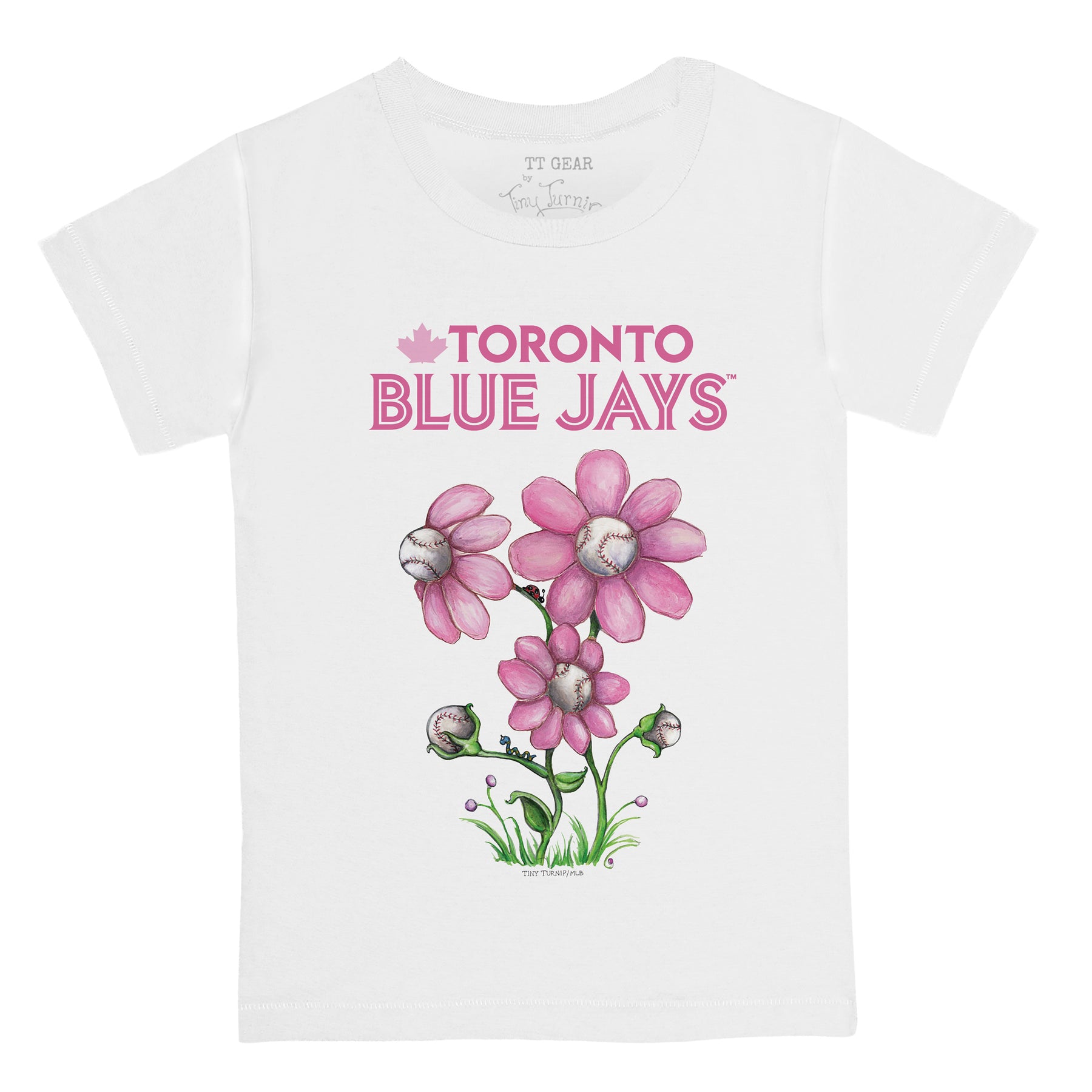 Toronto Blue Jays Blooming Baseballs Tee Shirt Women's 3XL / White